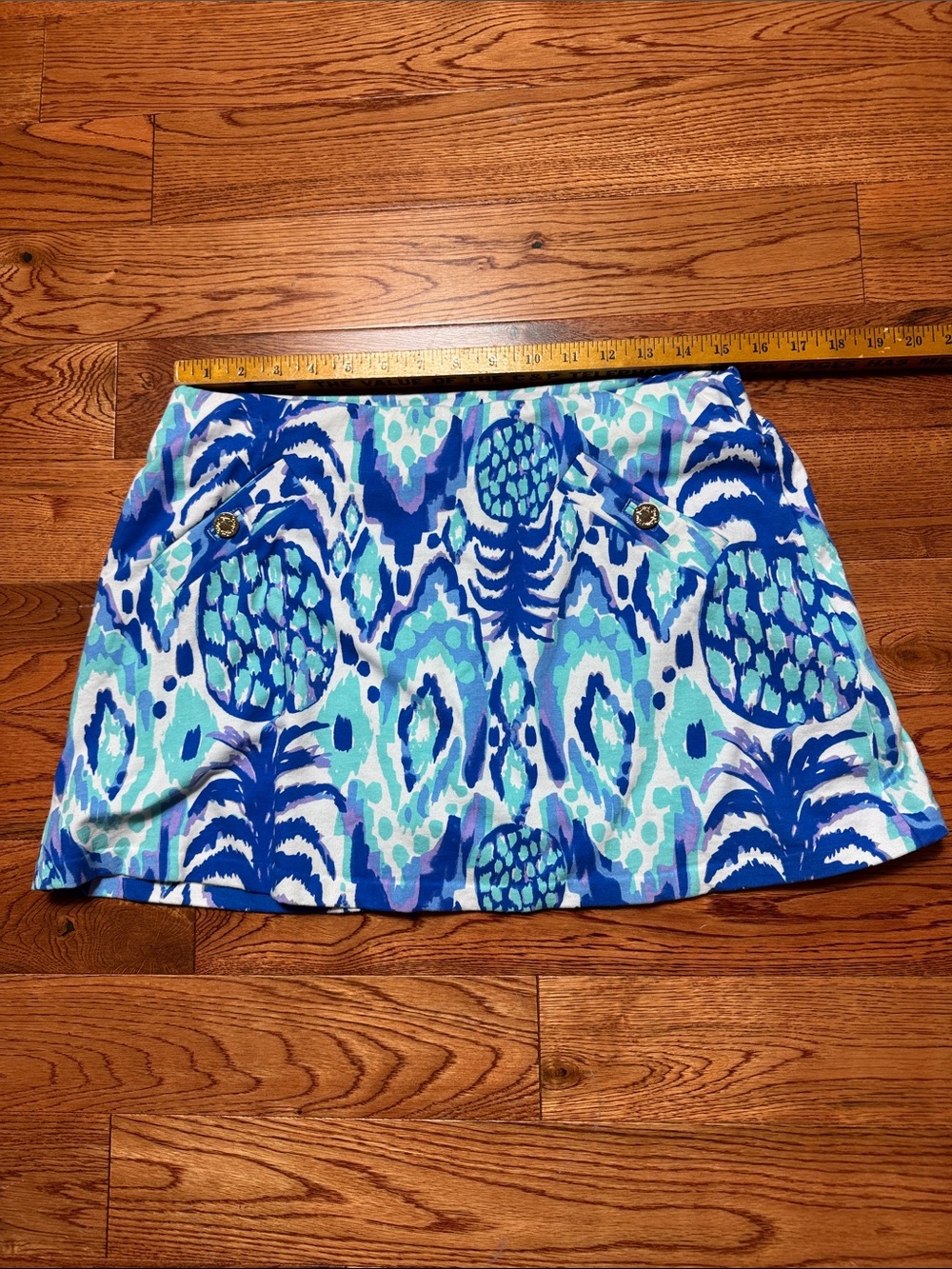 Lilly Pulitzer Blue & Aqua Printed Mini Skirt